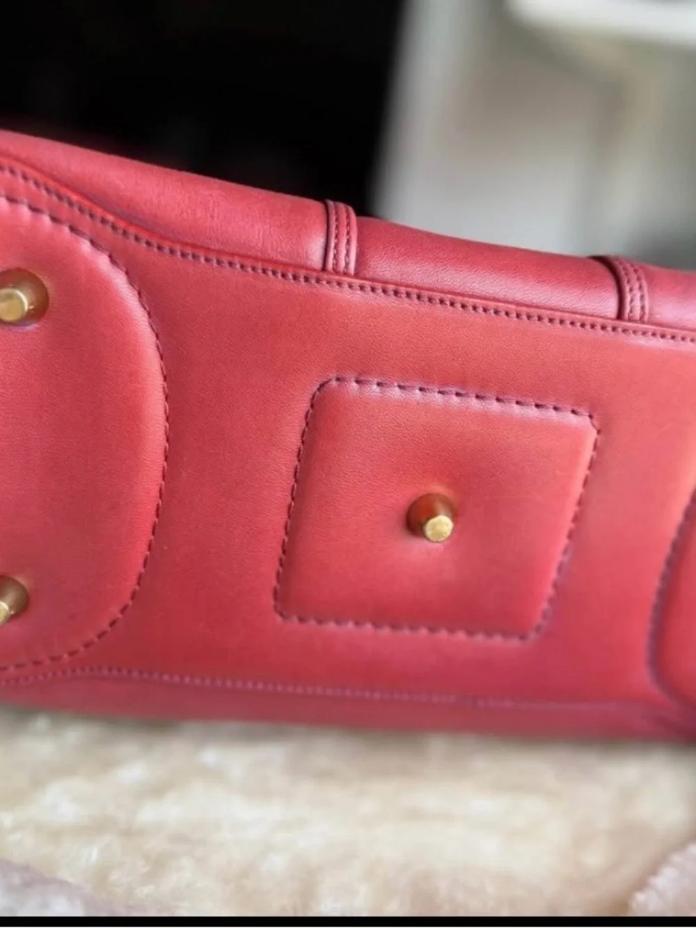 Coach Ergo Hobo Coral-Red Leather Shoulder Bag
